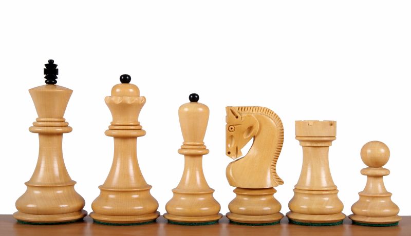Zagreb Ebonised Chess Pieces 4 inch - Historic Tournament Style – image 2