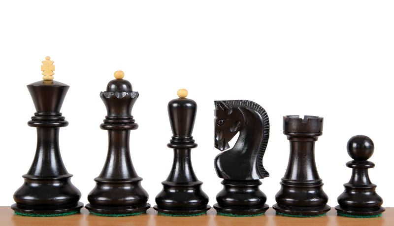 Zagreb Chess Pieces 3.5" - Ebonized Historic Set with Extra Queens – image 3
