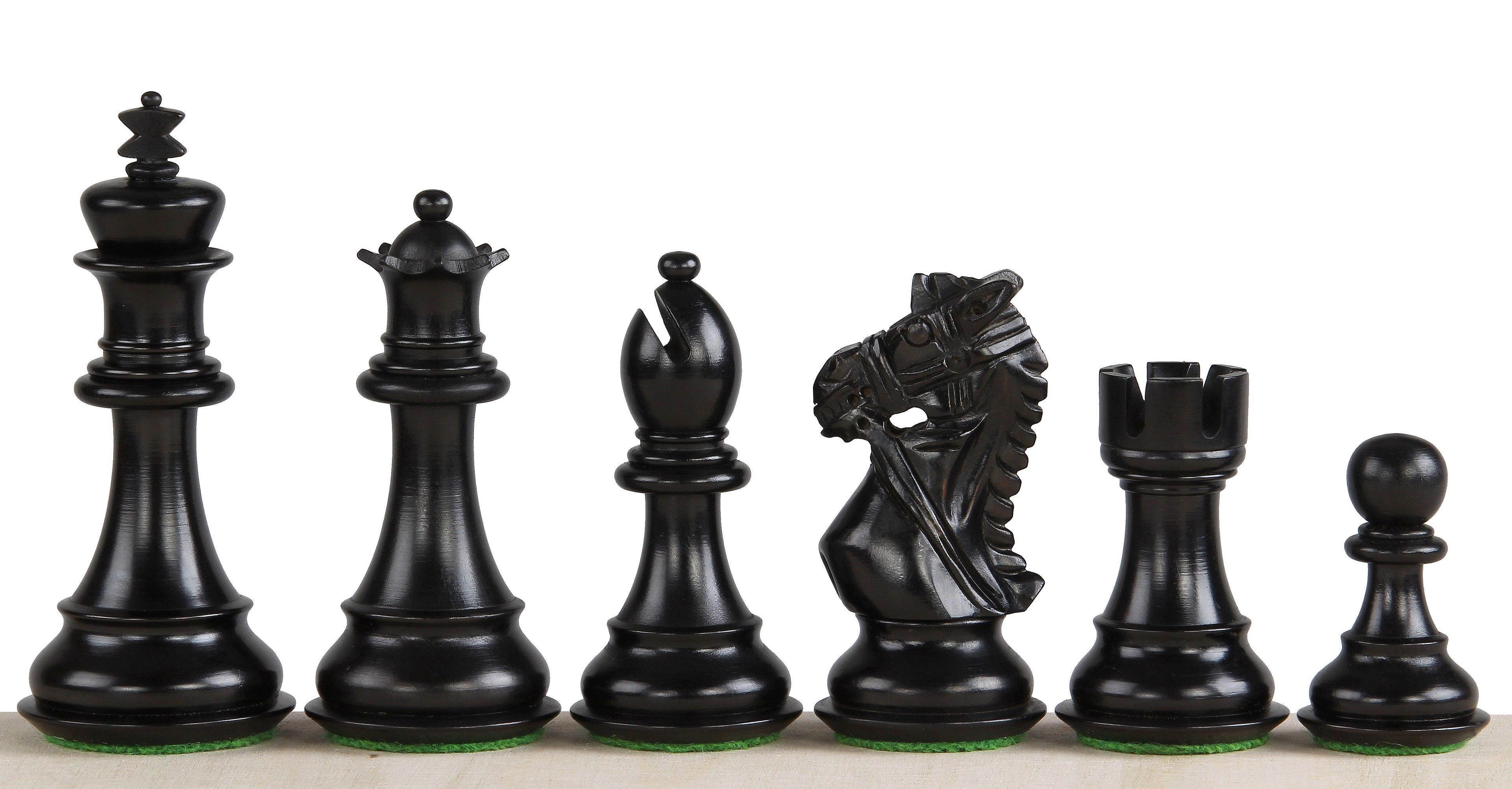 King's Bridal Chess Pieces 3.75" – Ebonized & Boxwood Weighted Set with Extra Queens – image 2