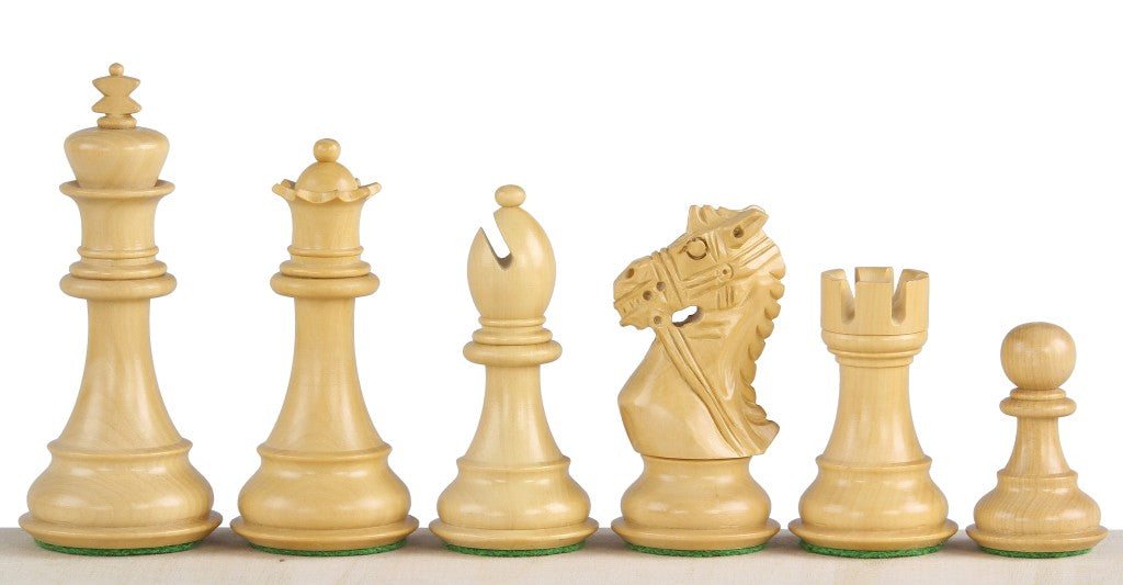 King's Bridal Chess Pieces 3.75" – Ebonized & Boxwood Weighted Set with Extra Queens – image 4