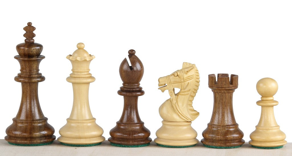Kings Bridal Chess Pieces 3.5" - Acacia Boxwood Weighted Set with Extra Queens