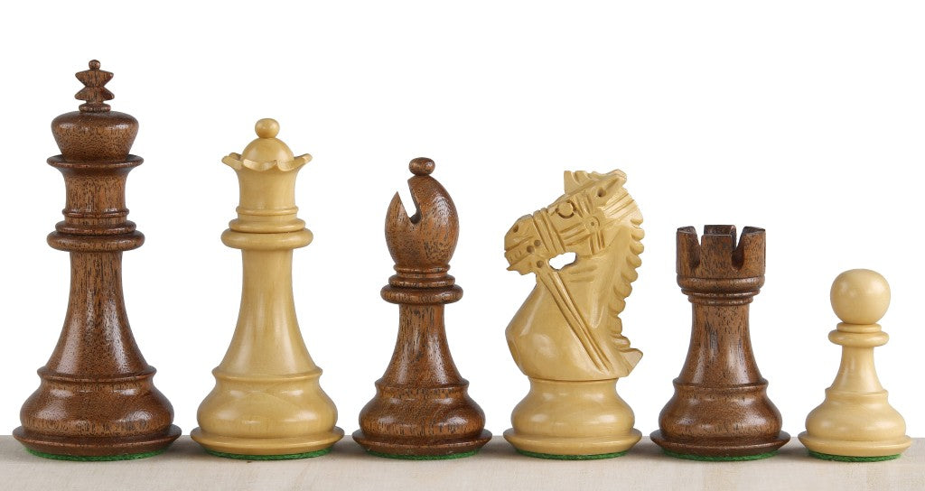 King's Bridal Chess Pieces 3.75" – Acacia & Boxwood Weighted Set with Extra Queens