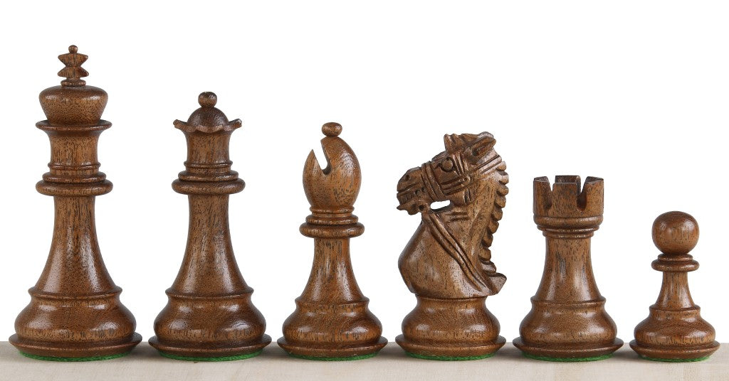 King's Bridal Chess Pieces 3.75" – Acacia & Boxwood Weighted Set with Extra Queens – image 2