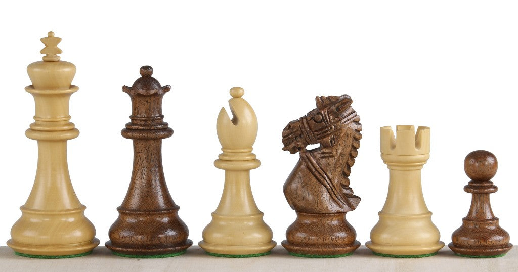 King's Bridal Chess Pieces 3.75" – Acacia & Boxwood Weighted Set with Extra Queens – image 3