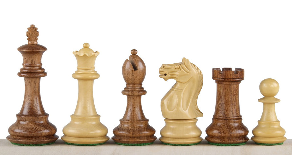 Oxford Chess Pieces 3.75" - Acacia Boxwood Staunton Set with Decorative Details