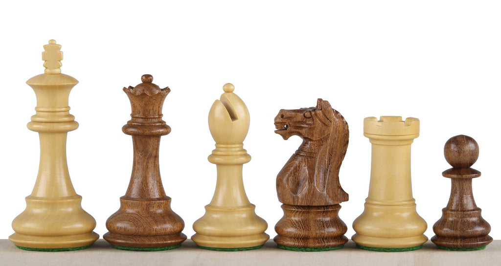 Oxford Chess Pieces 3.75" - Acacia Boxwood Staunton Set with Decorative Details – image 3