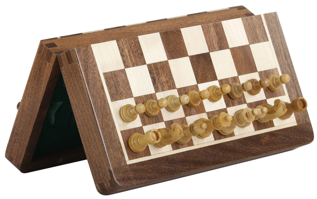 Wooden Magnetic Chess Set — 25 cm Inlaid Board (Indian Acacia & Boxwood) – image 5