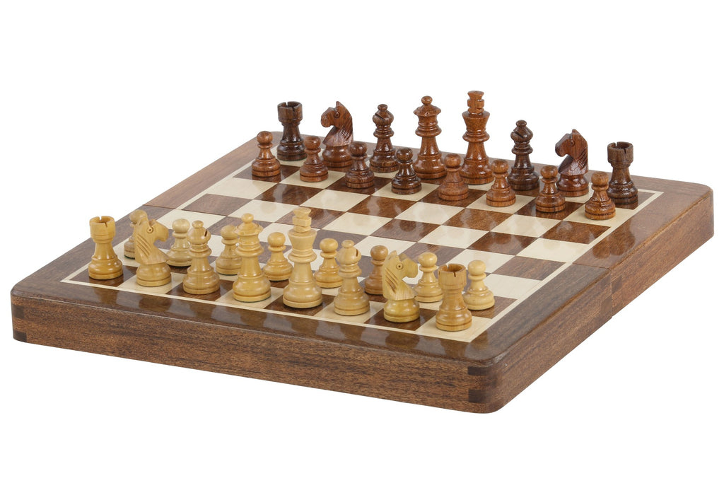 Wooden Magnetic Chess Set — 25 cm Inlaid Board (Indian Acacia & Boxwood) – image 7