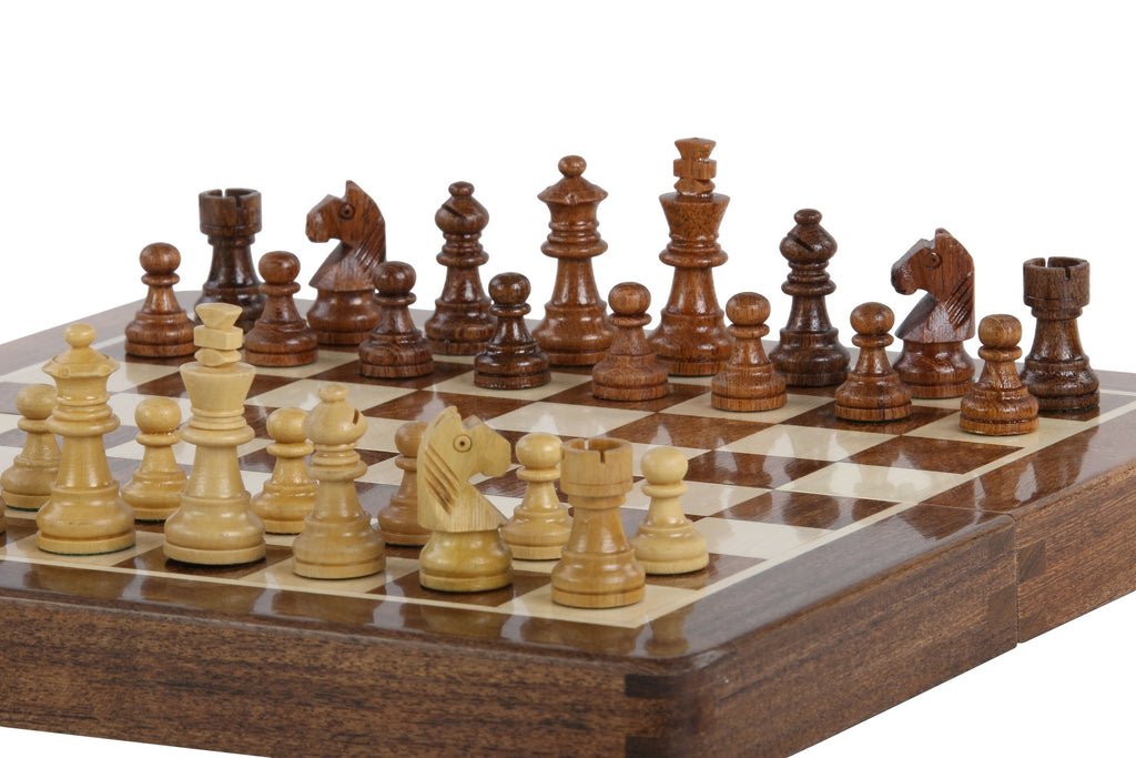 Wooden Magnetic Chess Set — 25 cm Inlaid Board (Indian Acacia & Boxwood) – image 9