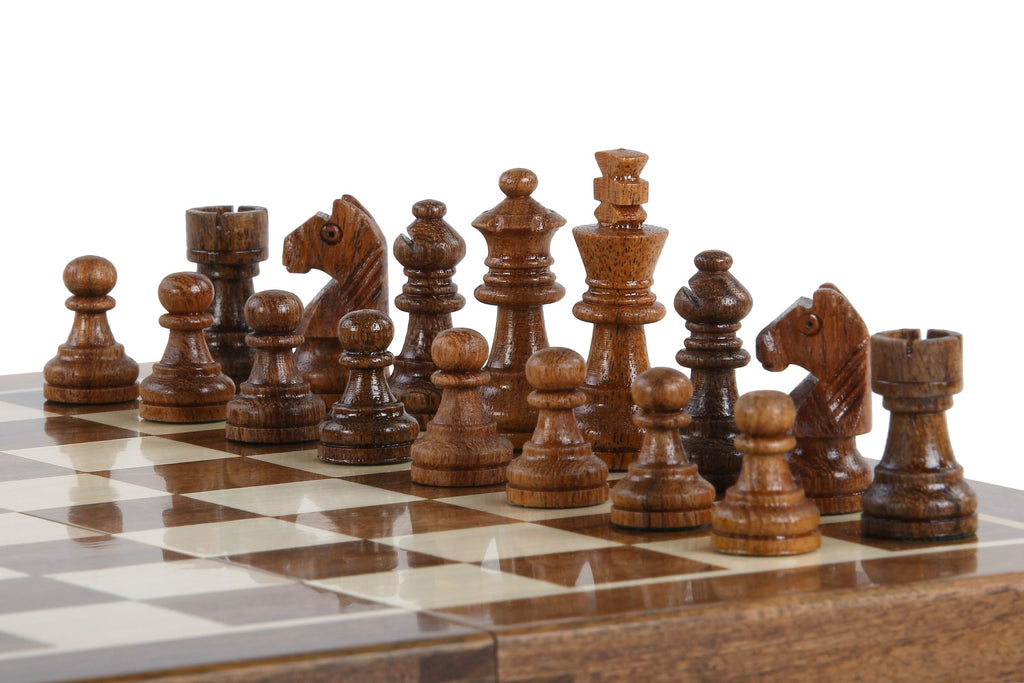 Wooden Magnetic Chess Set — 25 cm Inlaid Board (Indian Acacia & Boxwood) – image 10