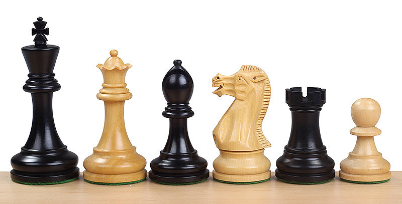 Executive Chess Pieces 3.75" – Ebonized & Boxwood Weighted Set