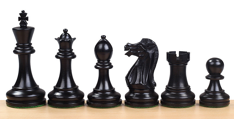 Executive Chess Pieces 3.75" – Ebonized & Boxwood Weighted Set – image 2