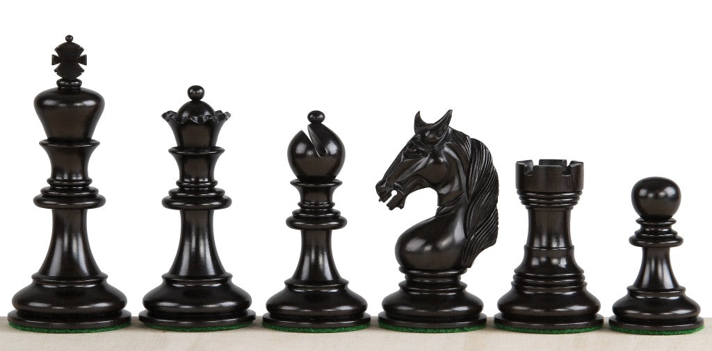 Unicorn Chess Pieces 4.25" – Ebony & Boxwood Weighted Luxury Set – image 3