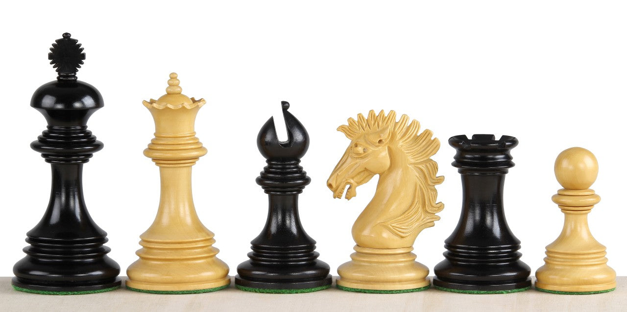 Sunrise Exclusive Chess Pieces 4.25" – Ebony & Boxwood Weighted Luxury Set