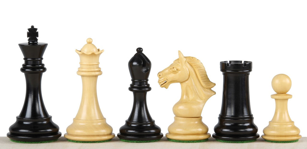 Derby Ebony Chess Pieces 4 inch - Premium Hand-Carved Wood