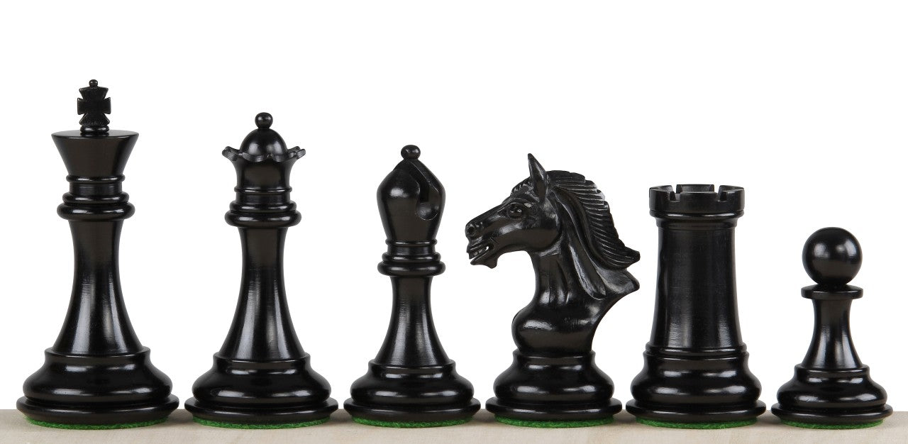 Derby Ebony Chess Pieces 4 inch - Premium Hand-Carved Wood – image 2