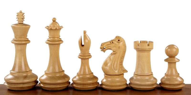 Chamfered Base Ebony Chess Pieces 4 inch - Ultra-Luxury Hand-Carved – image 2