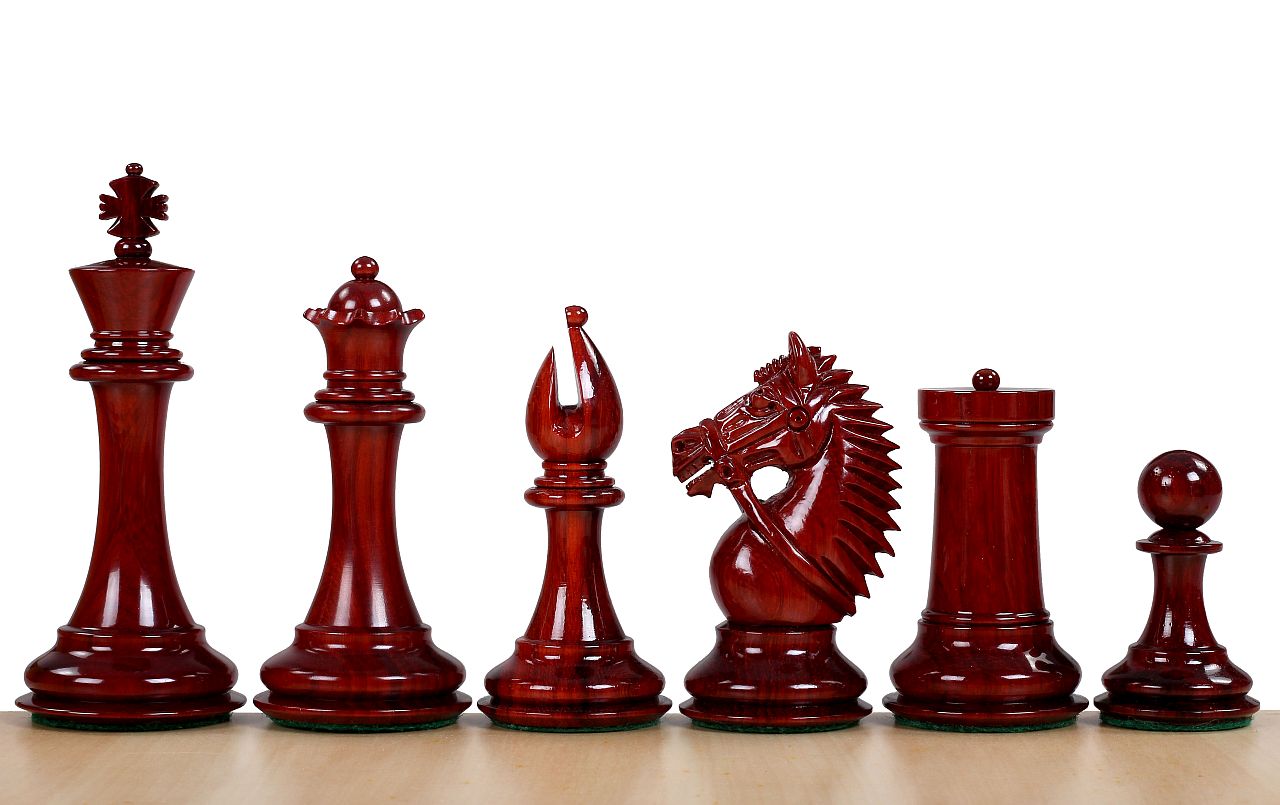 Made in America Chess Pieces 4" - Paduk Boxwood Weighted Luxury Set – image 2