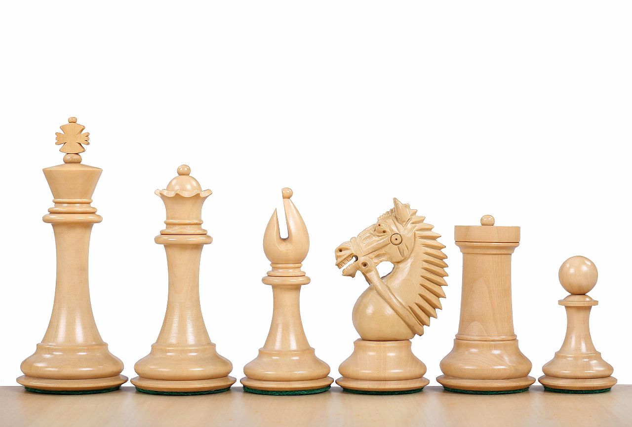 Made in America Chess Pieces 4" - Paduk Boxwood Weighted Luxury Set – image 3