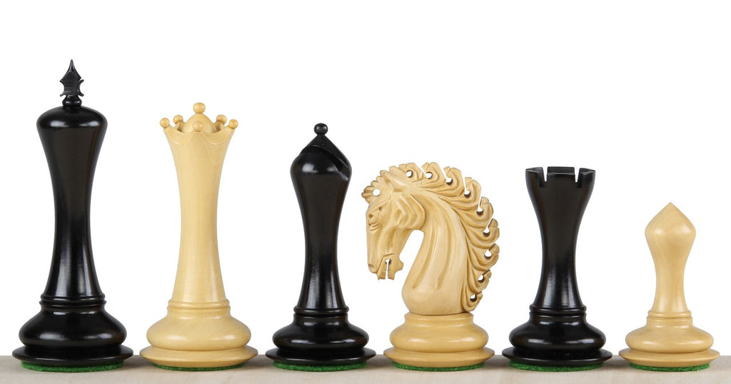 Empire Ebony Chess Pieces 4.25 inch - Premium Hand-Carved Wood