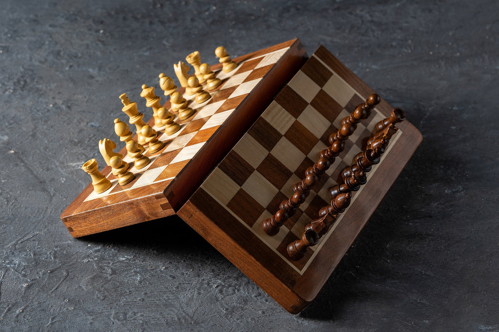Magnetic Chess Set 30cm – Premium Acacia Folding Board with Inlaid Pieces – image 2