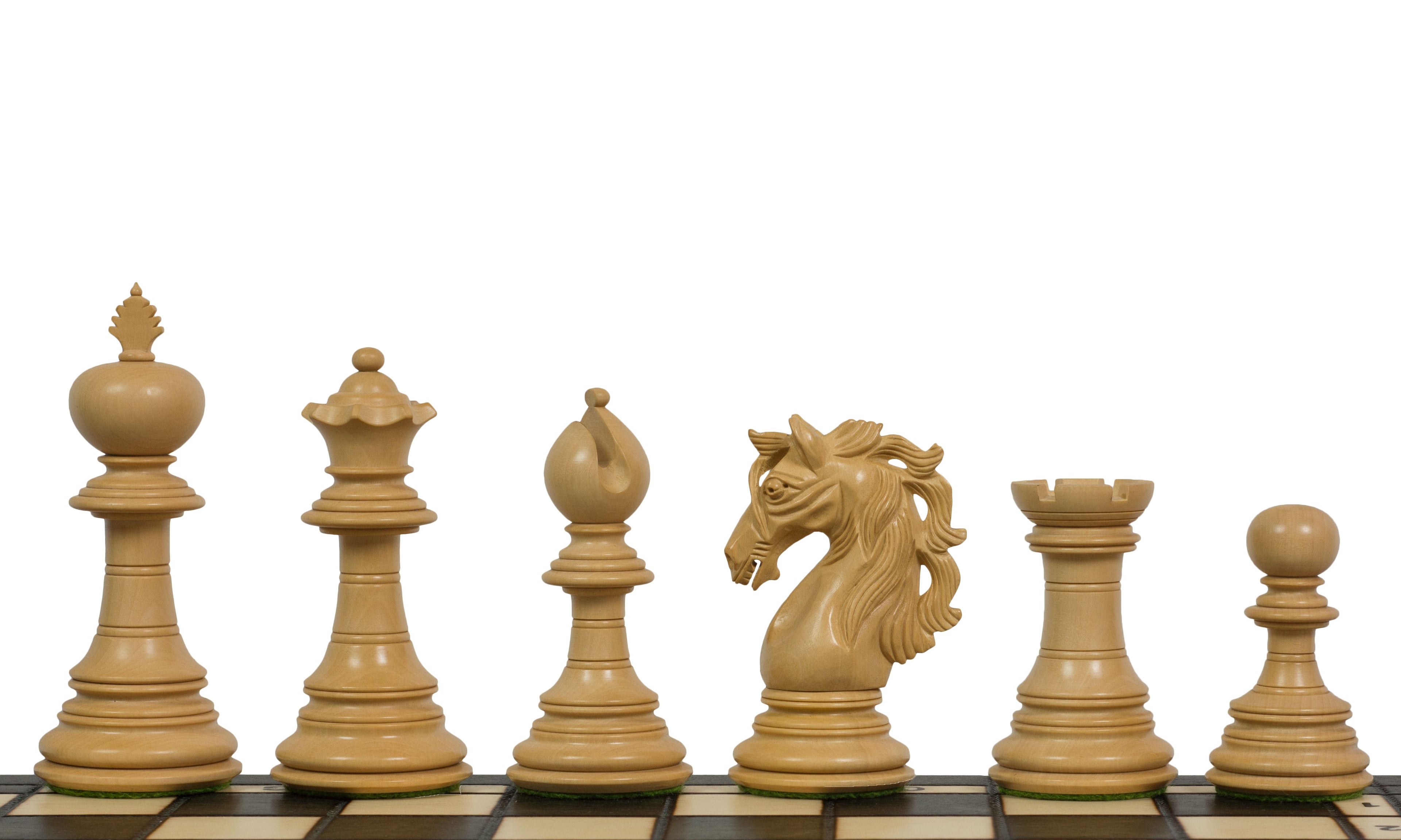 Adios Chess Pieces 4" – Ebony & Beech, Premium Indian – image 2