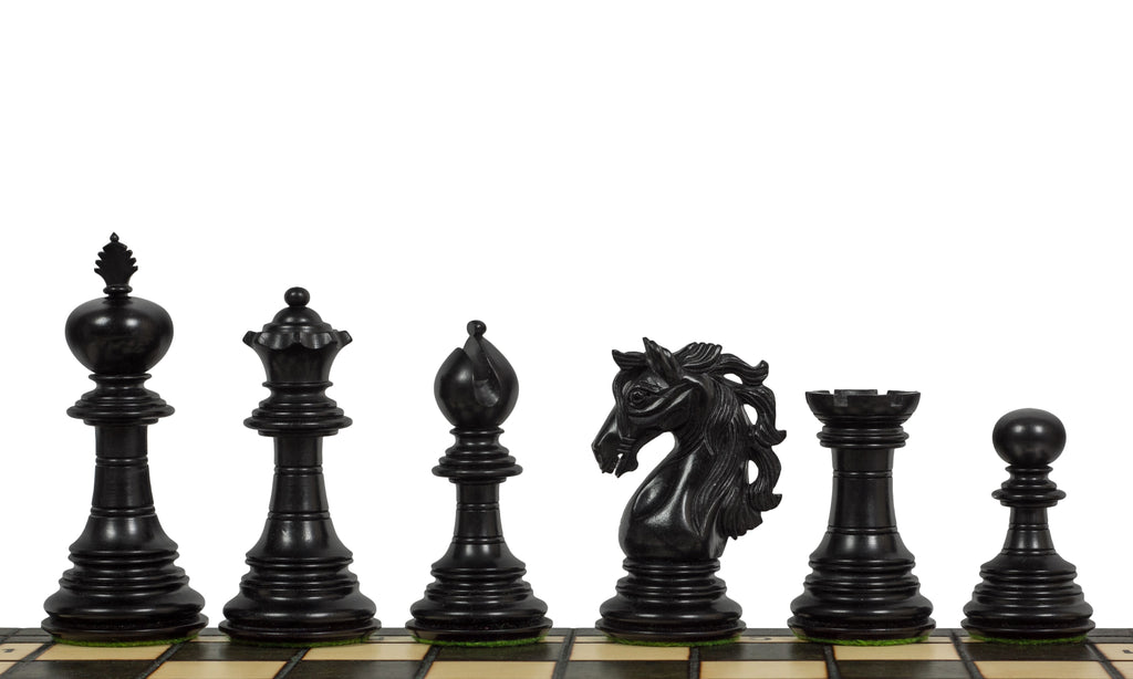 Adios Chess Pieces 4" – Ebony & Beech, Premium Indian – image 3
