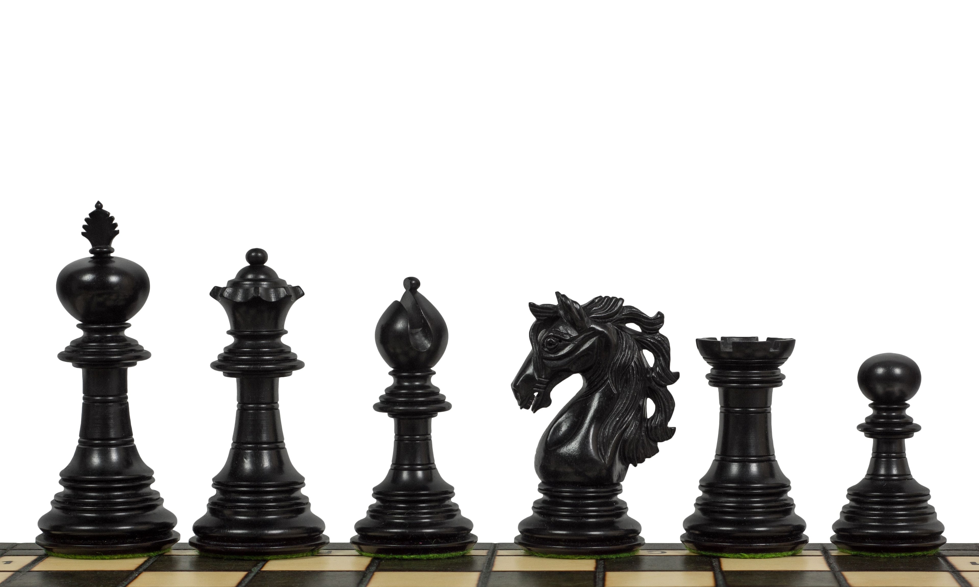 Adios Chess Pieces 4" – Ebony & Beech, Premium Indian – image 3