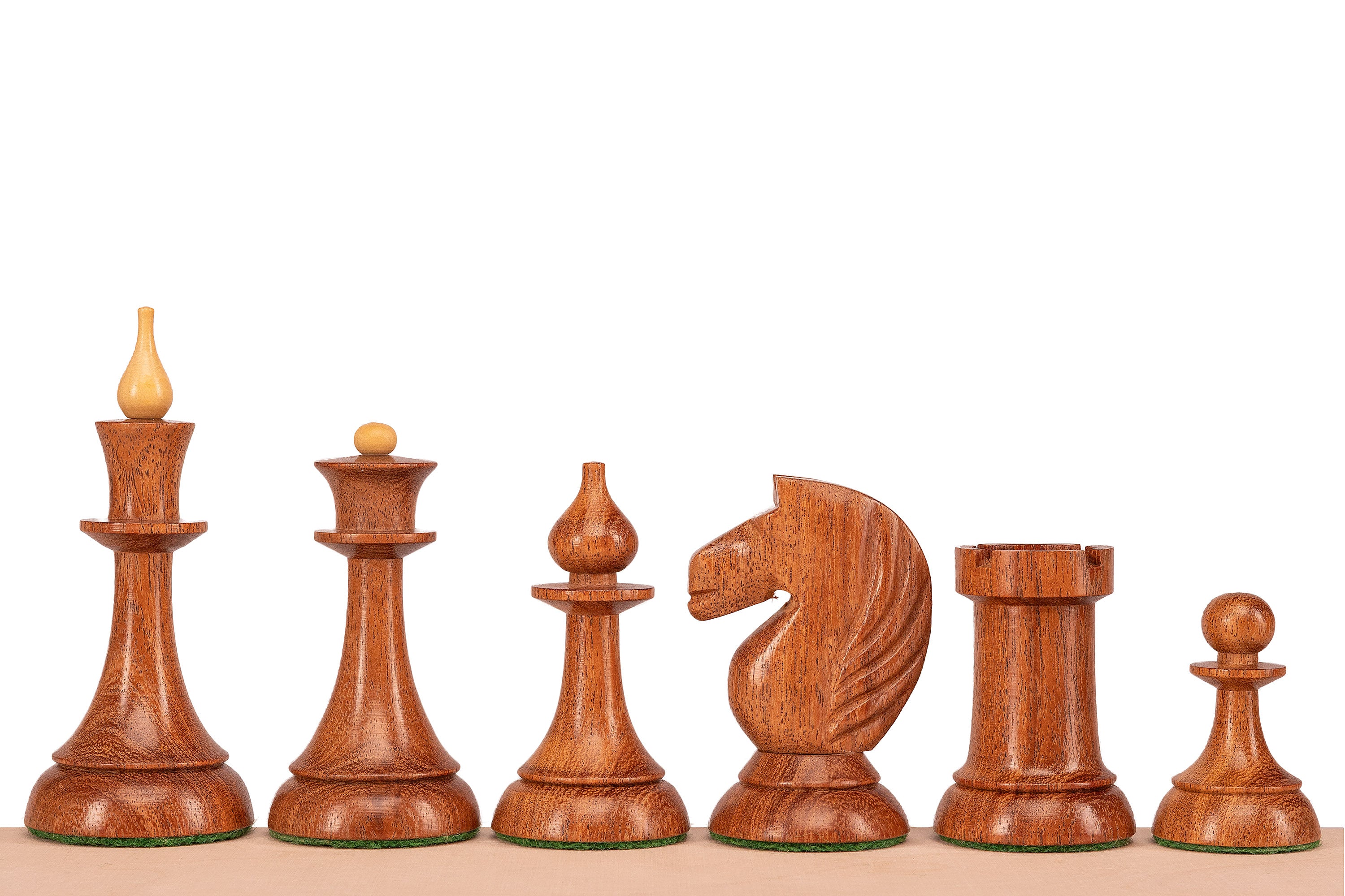 Queen's Gambit 1957 Chess Pieces – Indian Acacia & Boxwood, 3.75" King – image 4