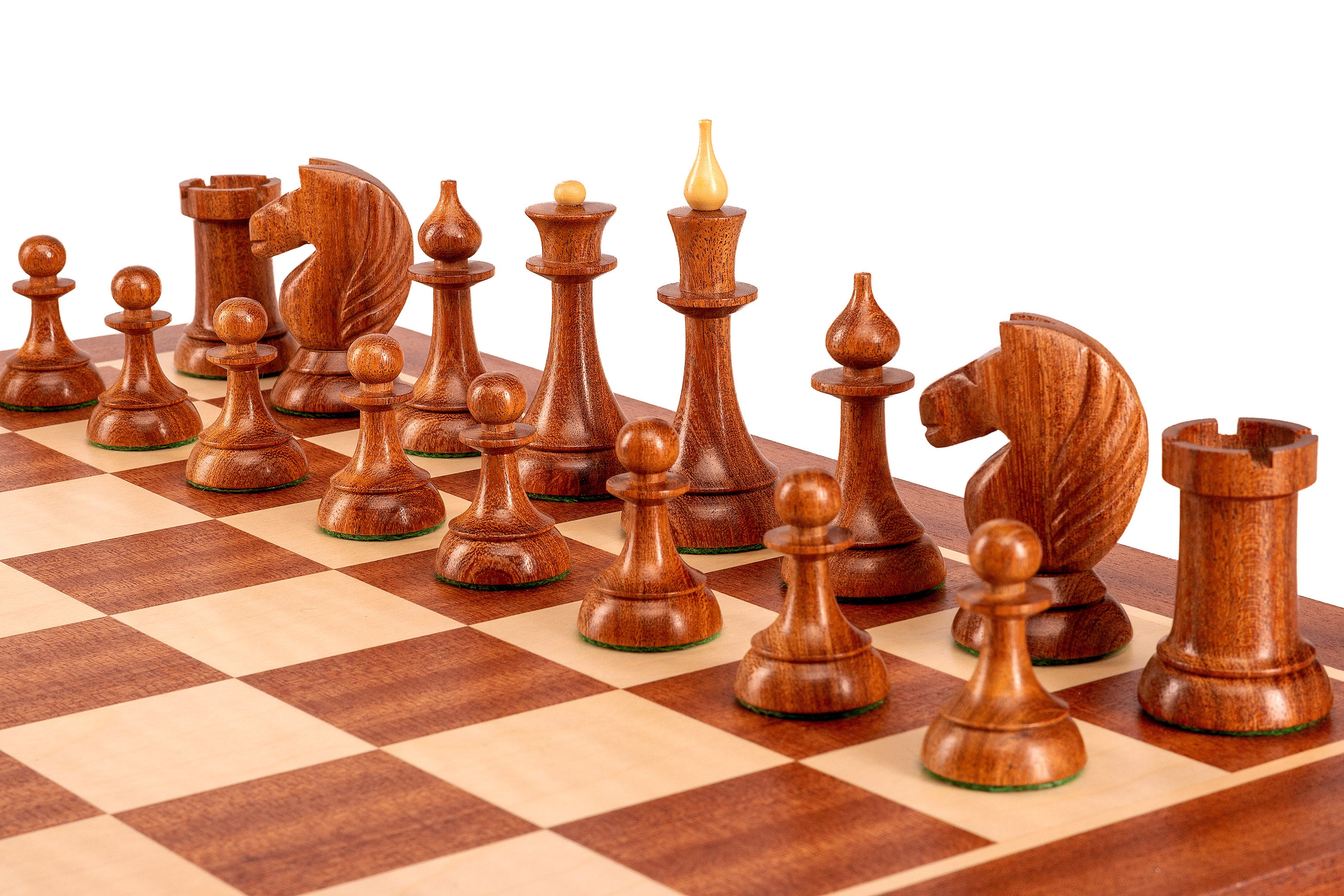Queen's Gambit 1957 Chess Pieces – Indian Acacia & Boxwood, 3.75" King – image 6