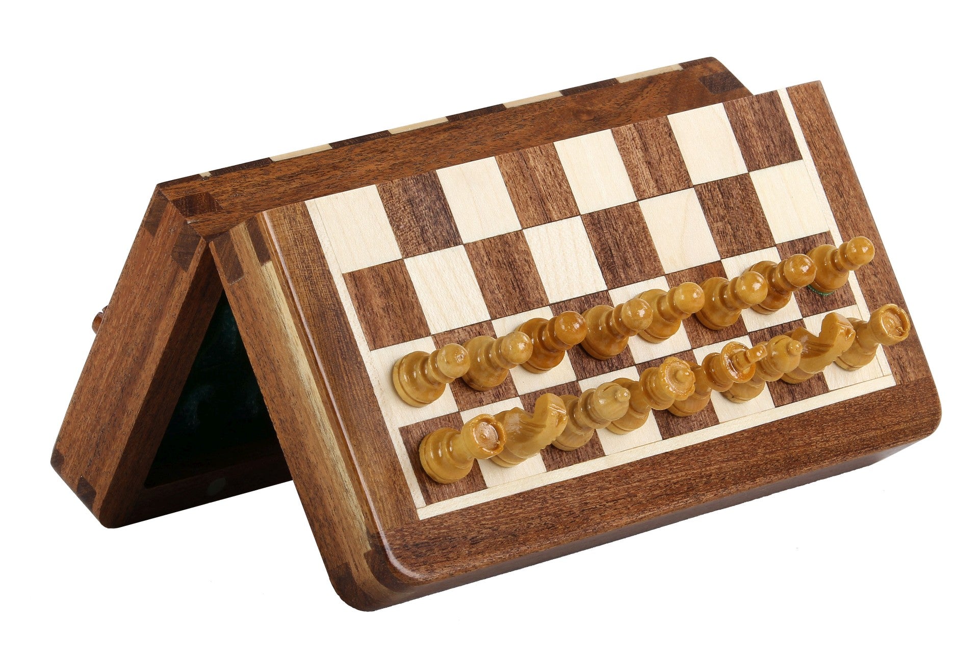 7 Inch Magnetic Chess Set - Portable Folding Acacia Wood Board – image 7