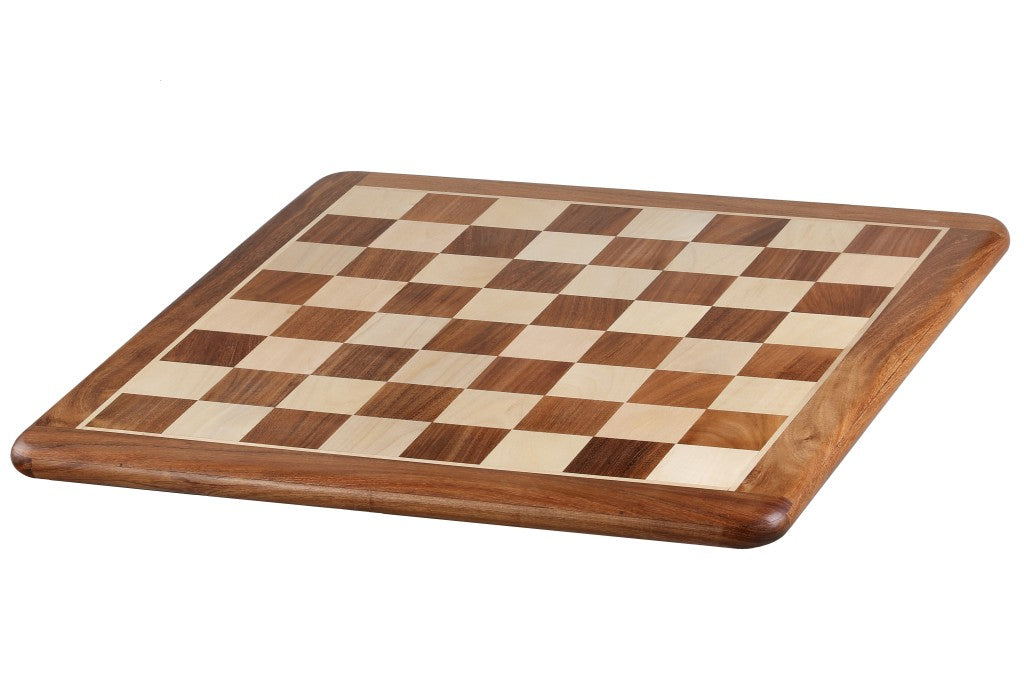 Solid Wood Chess Board 53×53 cm – Indian Acacia & Boxwood (55 mm squares), Without Notation – image 3