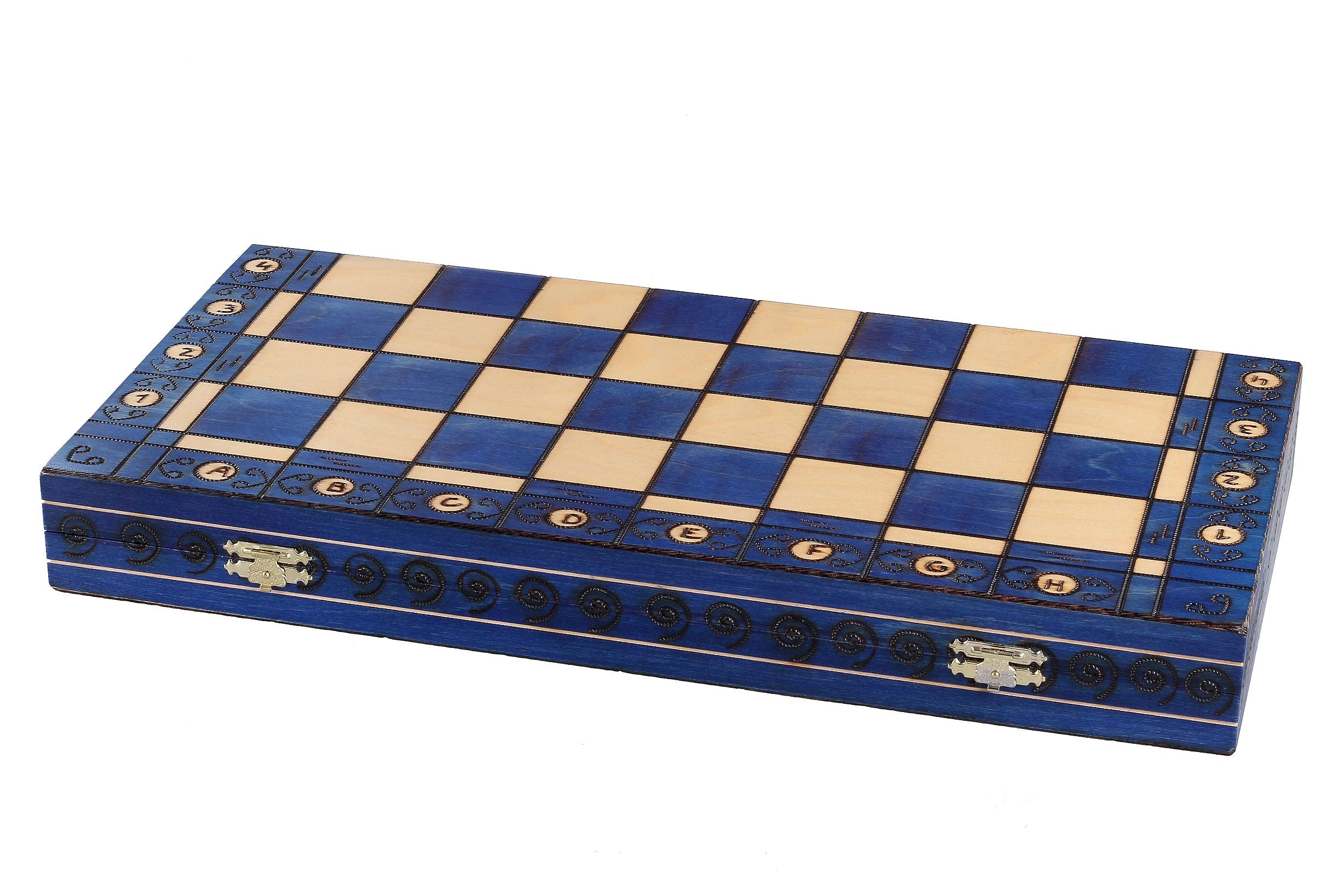 Ambassador Chess Set Blue - Complete Folding Set with Storage – image 2