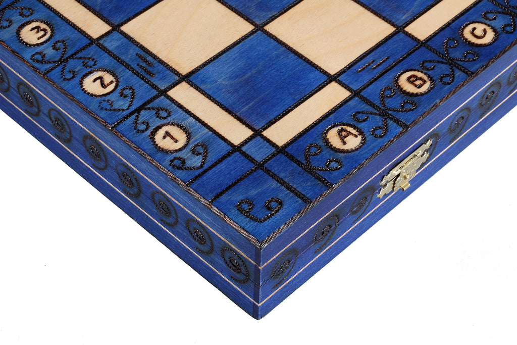 Ambassador Chess Set Blue - Complete Folding Set with Storage – image 3
