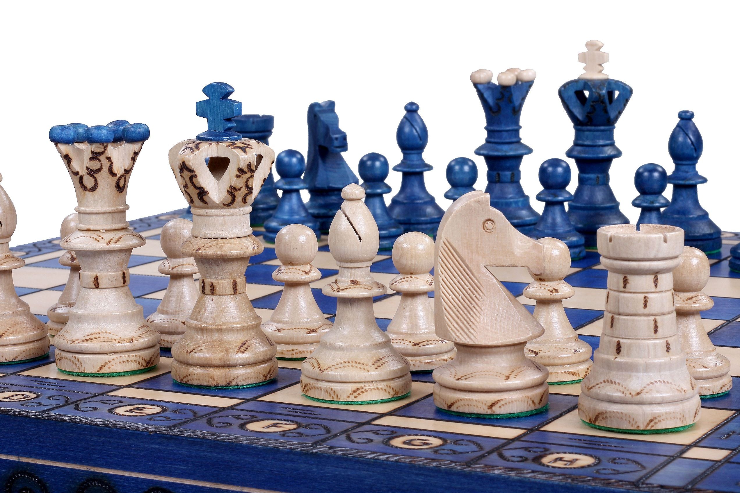 Ambassador Chess Set Blue - Complete Folding Set with Storage – image 7