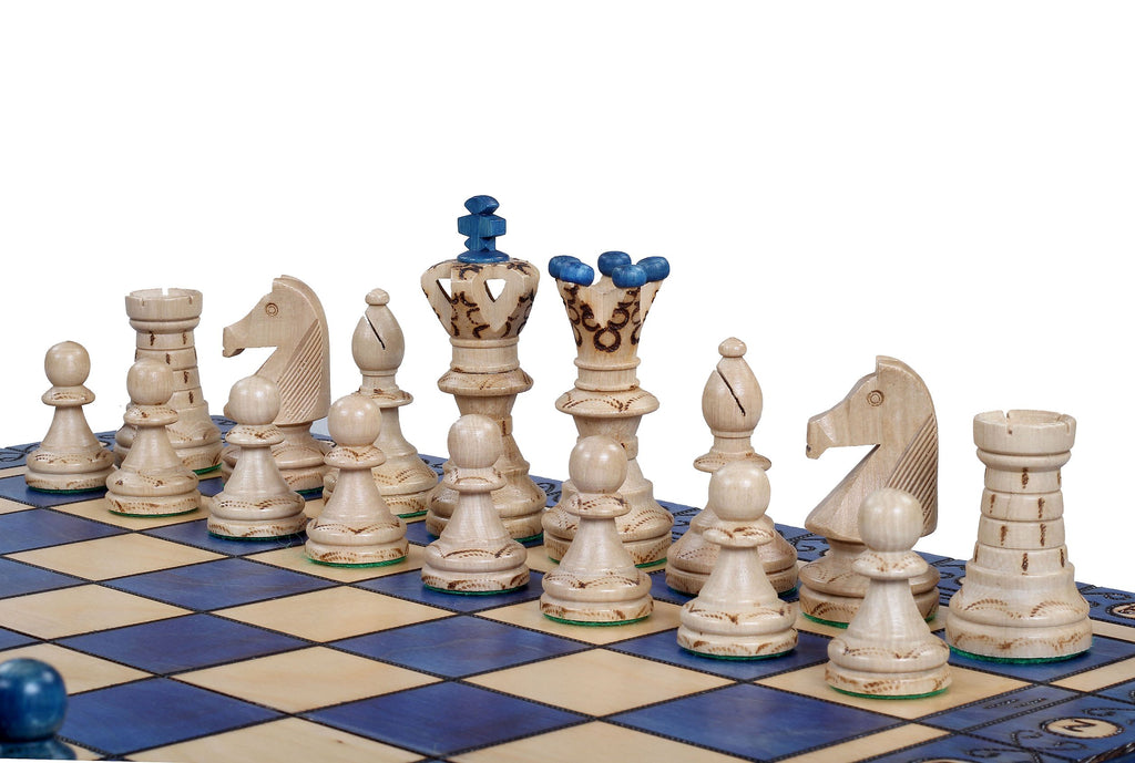 Ambassador Chess Set Blue - Complete Folding Set with Storage – image 9