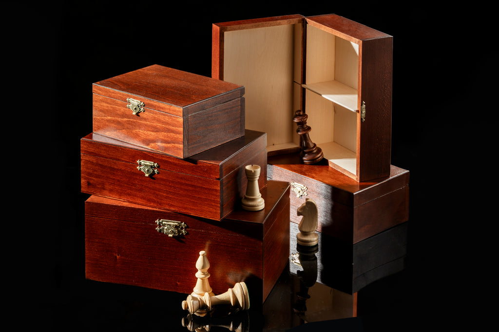 Chess Pieces Storage Box – Dark Wood Case for Staunton No.4 – image 4