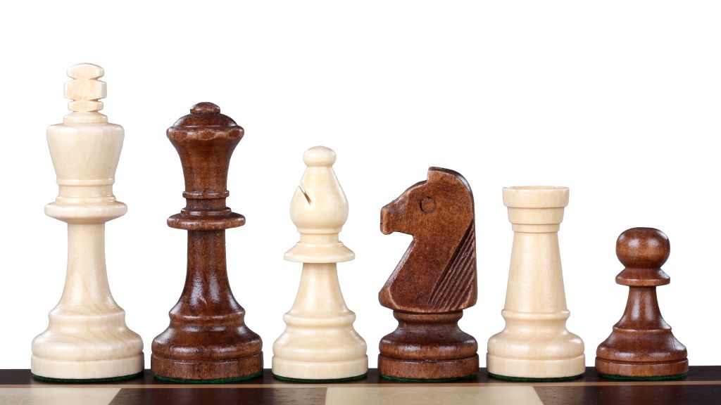 Staunton No.5 Chess Pieces 85mm – Hand-Carved Wooden Art Set in Bag – image 3