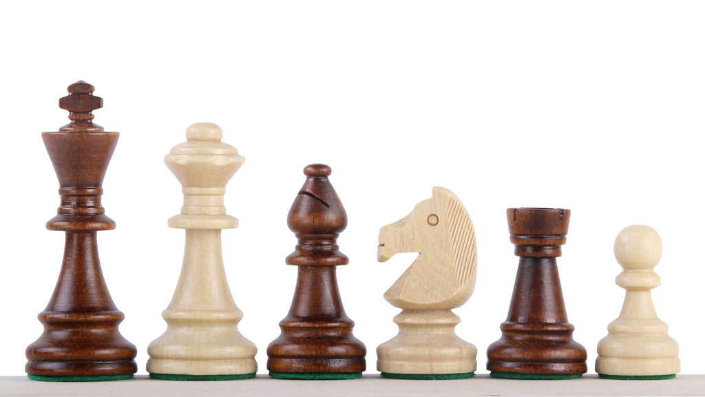 Staunton No.6 Chess Pieces – Carved Wooden in Polybag
