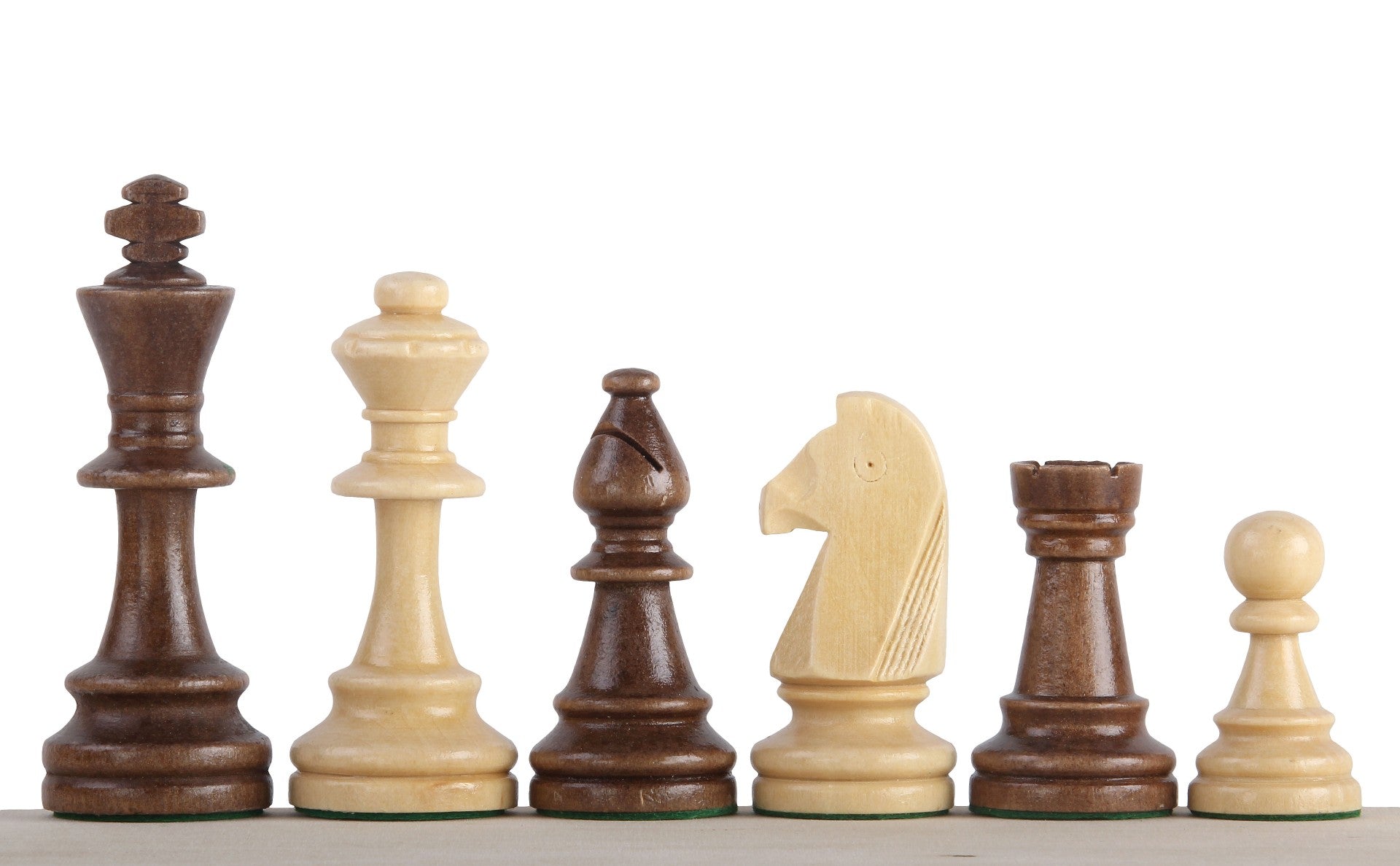 Staunton No.6 Chess Pieces 96mm – Hand-Carved Wooden Art Set in Bag