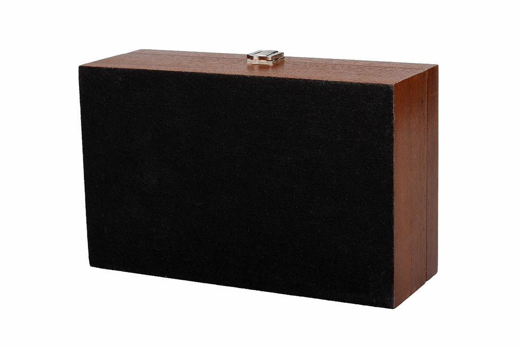 Premium Chess Storage Box – Sapele Wood Veneer 24x15x8.5cm with Flocked Interior – image 2