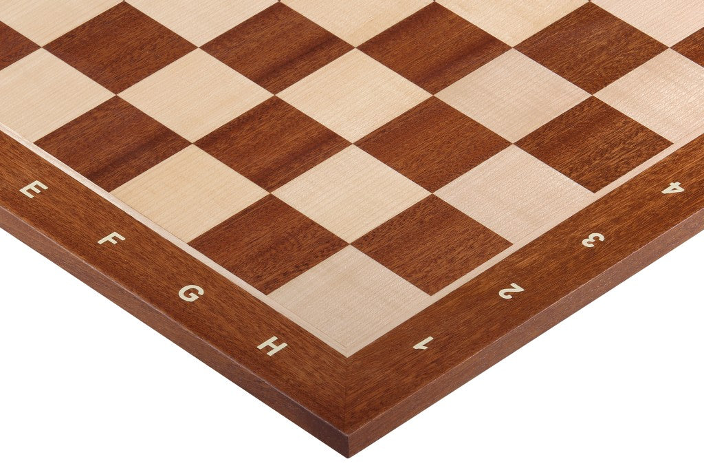 Chess Board 48×48 cm – Mahogany & Sycamore, with Notation