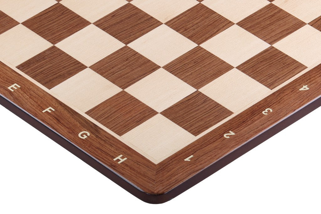 Chess Board 48×48 cm – Padauk & Maple (Round Corners), with Notation