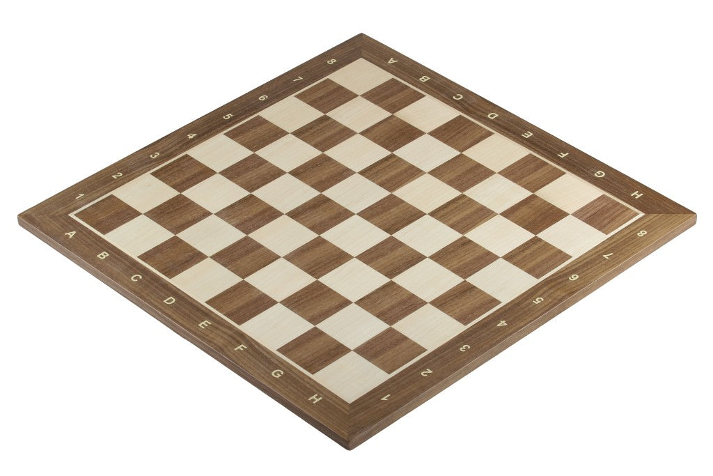 Chess Board 40×40 cm – Walnut & Maple, with Notation