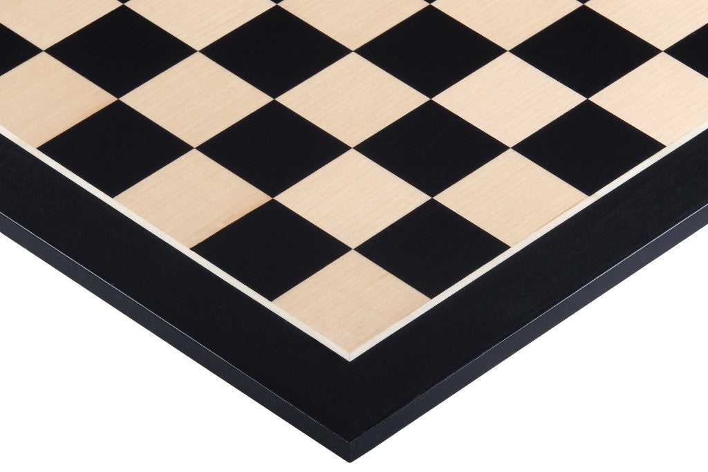 Chess Board 38mm Ebony/Maple – Marquetry (No Notation)