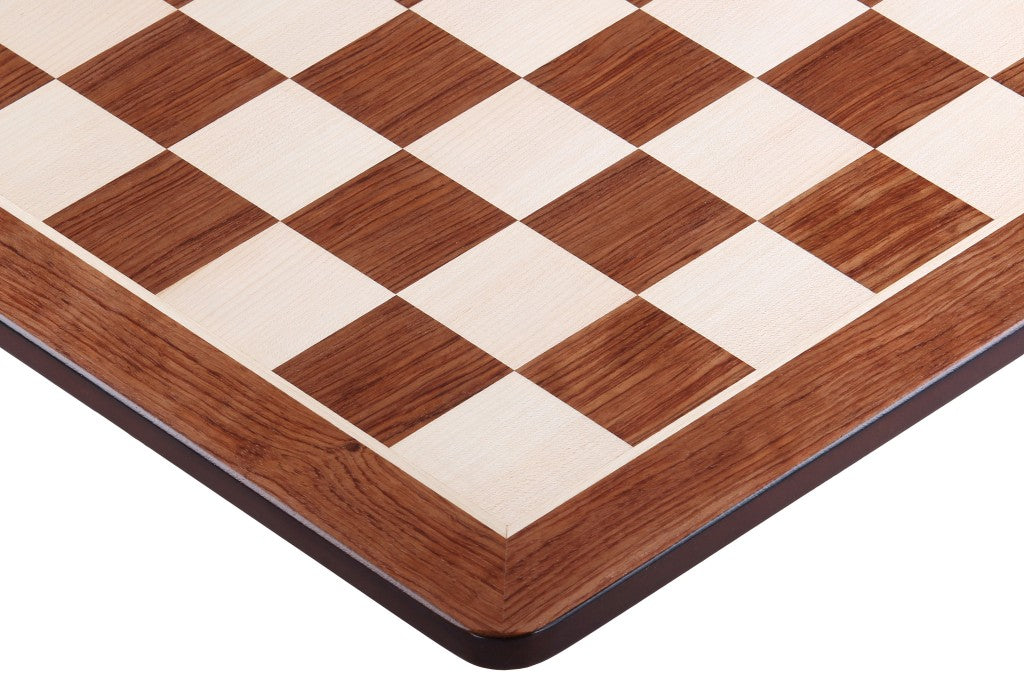 Chess Board 40×40 cm – Padauk & Maple (Round Corners), without Notation