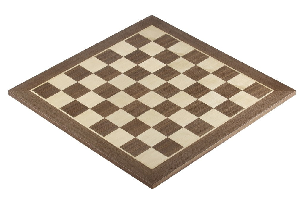 Chess Board 44×44 cm – Walnut & Maple, without Notation – image 2