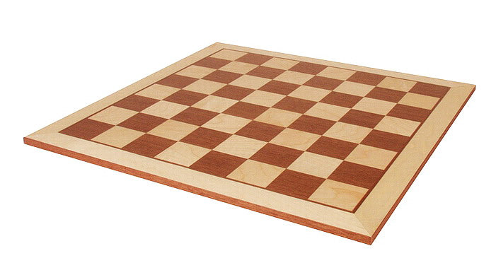 Chess Board 54×54 cm – Mahogany & Sycamore (Light Edge), without Notation