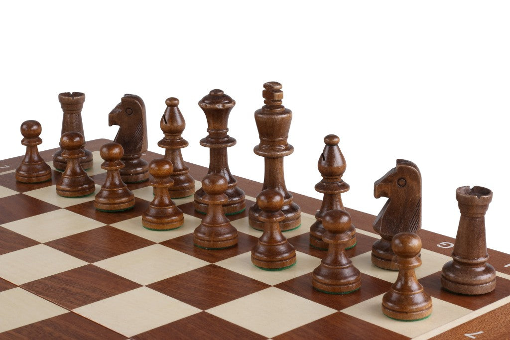 Sunrise Tournament Chess No.5 with Inlaid Folding Board — Weighted Staunton Set – image 2