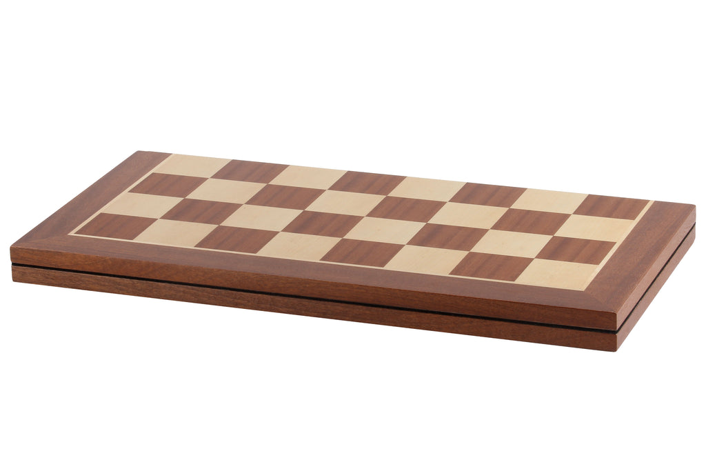 Folding Chess Board No.5 Mahogany/Maple 50mm – Marquetry (No Notation) – image 3